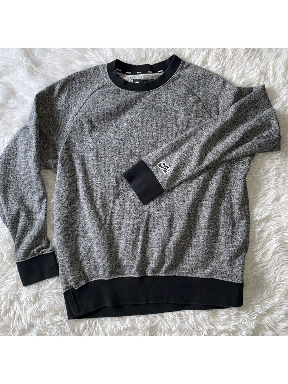 Nike SB Y2K variegated black & white crewneck sweatshirt